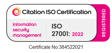 ISO 27001:2022 certified: Information Security Management, Certificate No. 384522021
